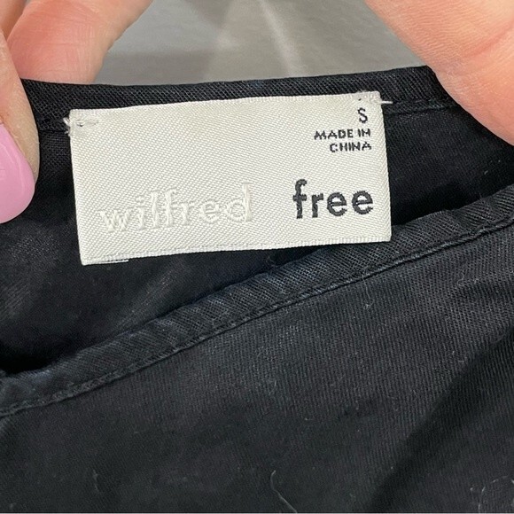 Wilfred Free Aritzia Little Black Romper Size SMALL Drawstring Waist - Picture 5 of 8